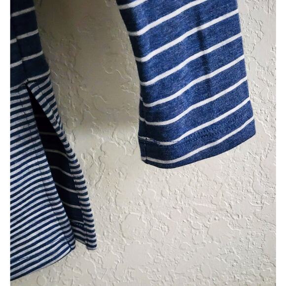 TOP/JONES NEW YORK-Blue Denim and Gray Color-Long Sleeves-Stripes-Size X Large - Picture 5 of 14